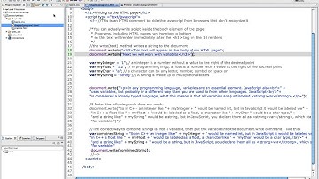JavaScript: Writing text to the document, variables.mp4