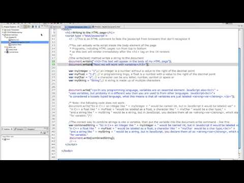 JavaScript: Writing text to the document, variables.mp4