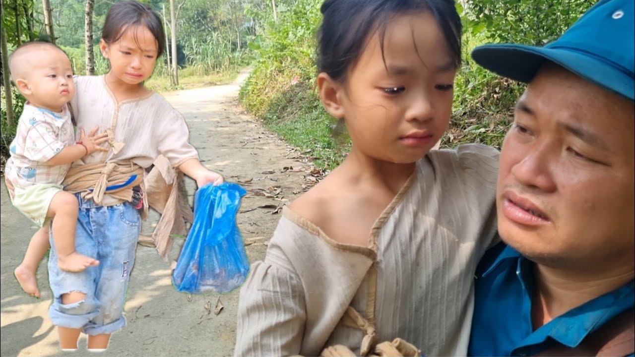 The orphan girl sells crabs to buy rice and take care of her younger brother