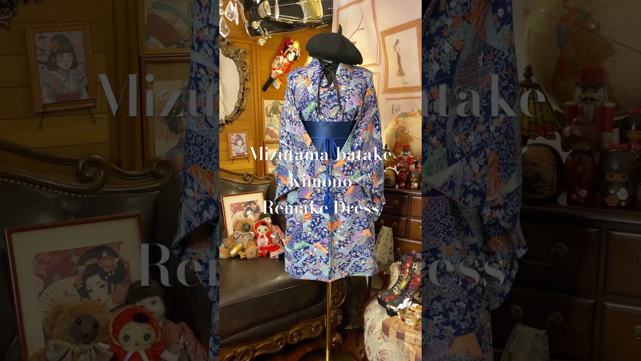 Mizutama-batake Kimono Remake Dress 