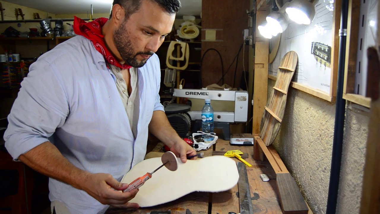 Master Luthier Ivan Jimenez Jerez cutting a high grade European Spruce