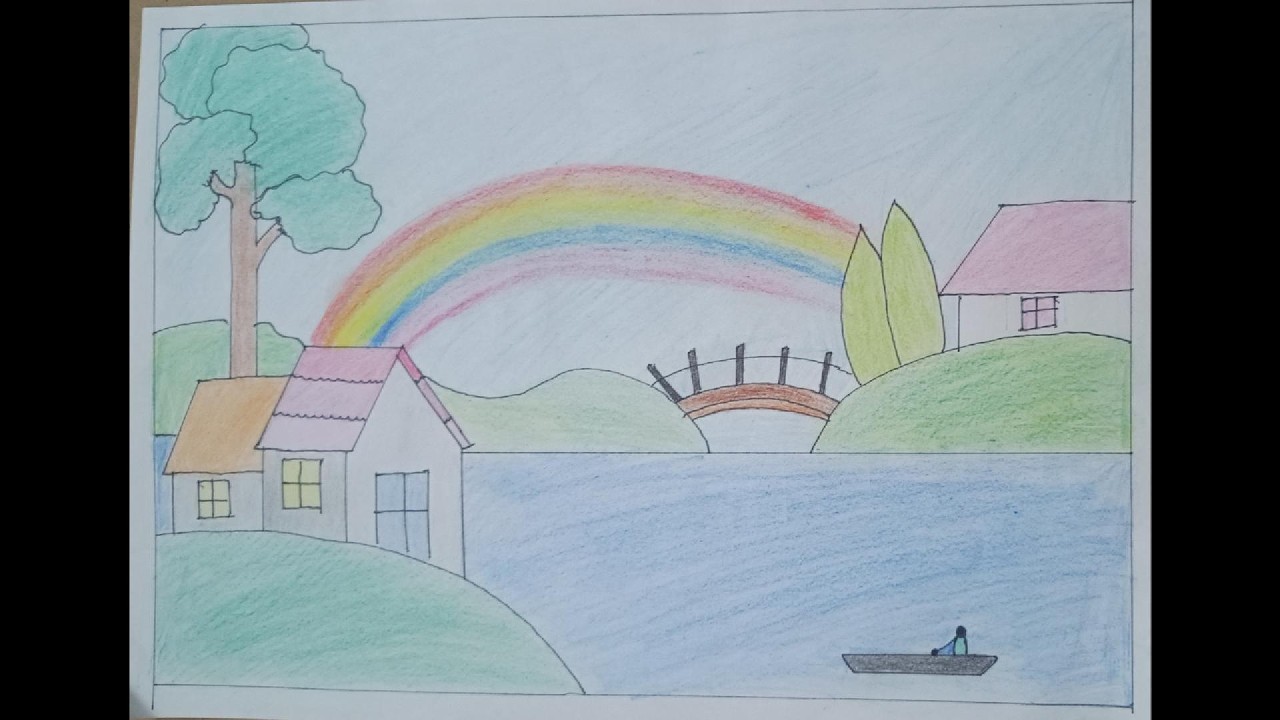 How to Draw a Stunning Village Scenery (Beginner Friendly!) | Viral Art Tutorial | Easy Drawing