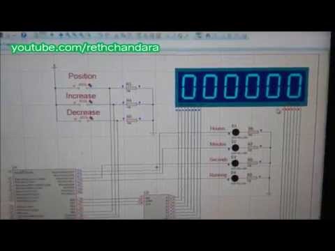 how to make digital clock with PIC16F887 and MAX7219 | Khmer electronic