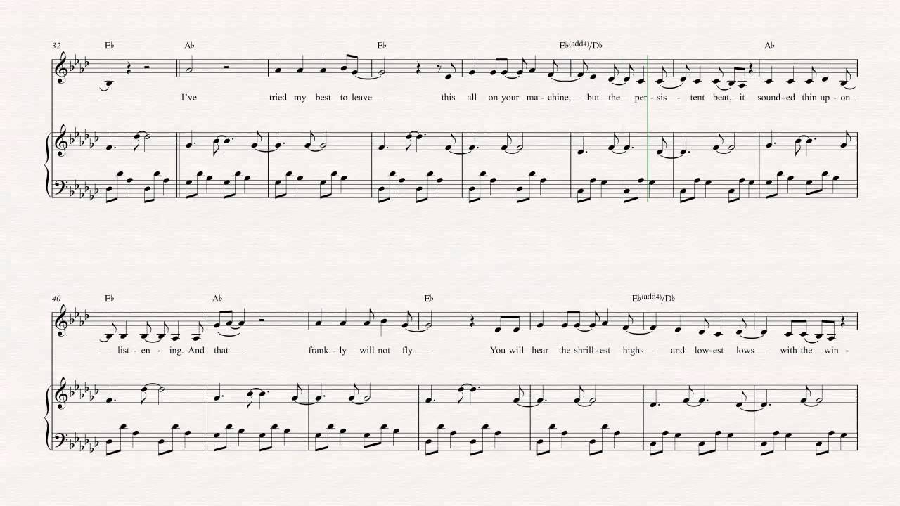 Trumpet Such Great Heights Iron and Wine Sheet Music, Chords