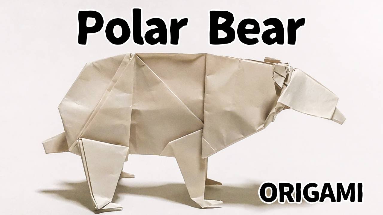 Origami Poler Bear -How to make- Animal Monster 折り紙 シロクマ 白熊 折り方