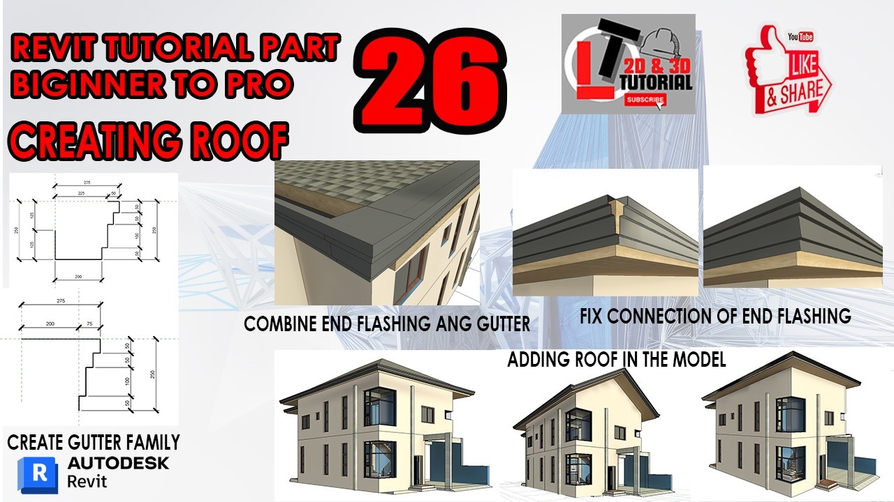 REVIT TUTORIAL BIGINNER TO PRO PART 26: CREATING ROOF