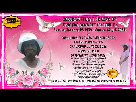 Funeral Service For Tabetha Bennett (Sis.T) @ Cobbla New Testament Church Of God #trending #funeral