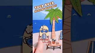 Toca Boca Beach Day Scene | Aesthetic Paper Art & Calm Seaside Layout