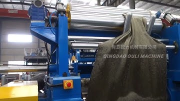 XK-400 two roller rubber mixing mill machine, open mixer machinery with hydraulic stock blender.