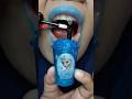 ASMR Anomaly Elsa Frozen Ice Blue Drink Lip Oil Truns into Sweet Candy Juice #short #shorts 1430