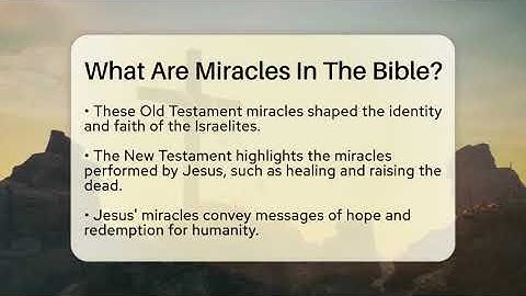 What Are Miracles In The Bible? - BibleMadeClear.com