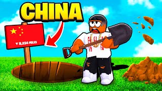 Roblox Dig To China BUT I Use BIGGEST BOMB...