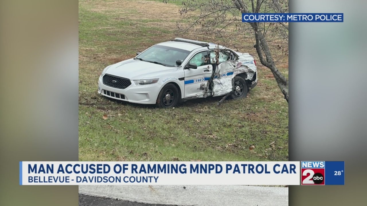 Man accused of ramming Metro police patrol car - YouTube