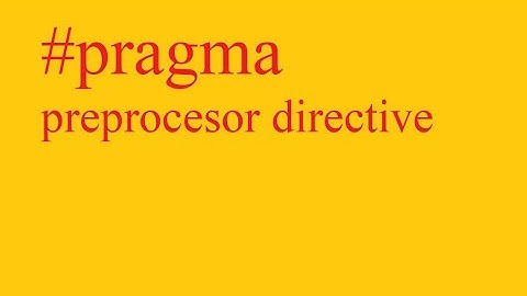 # pragma preprocesor directive