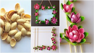 DIY Pista Shell Crafts Ideas |Beautiful Pistachio Shells Wall Decor & Photo Frame| Best out of waste screenshot 4