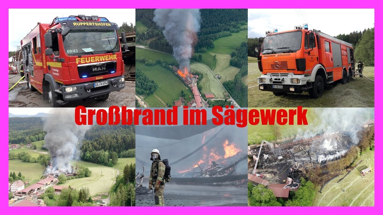 ++ GROSSBRAND IM SÄGEWERK ++ [Großeinsatz der Feuerwehren in Ruppertshofen] - FLAMMEN & RAUCH - [E]