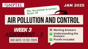 air pollution and control week 3 assignment 3 2025 | nptel | Swayam