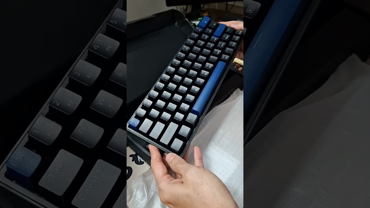 unboxing GAMEN TITAN 5 mechanical keyboard gaming (black blue)