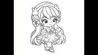 Cute Anime Cartoon Girl Coloring Pages l Disney Brilliant