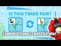 Trading shadow dragon to neon giraffe inventory transformation  adopt me trading challenge 2024