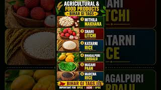 Gi tags of Bihar! Gi tags 2026! BPSC! AEDO! UPSC!