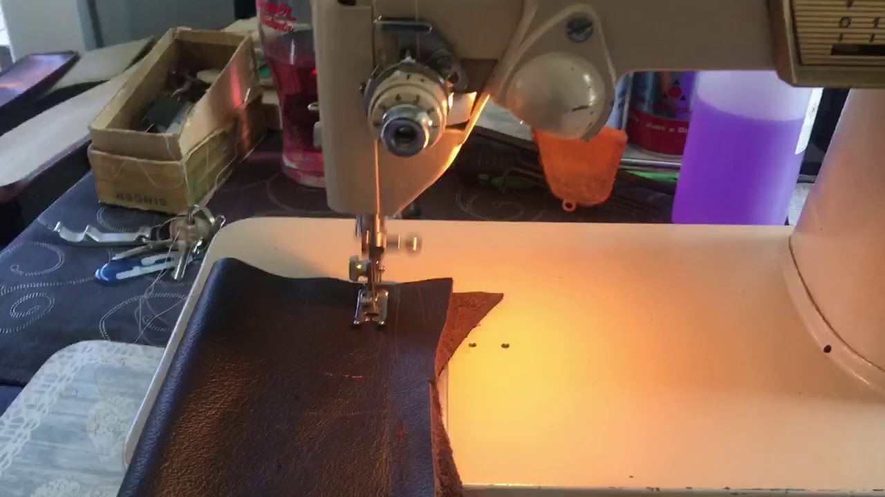 singer 317 sewing thick leather two layers YouTube