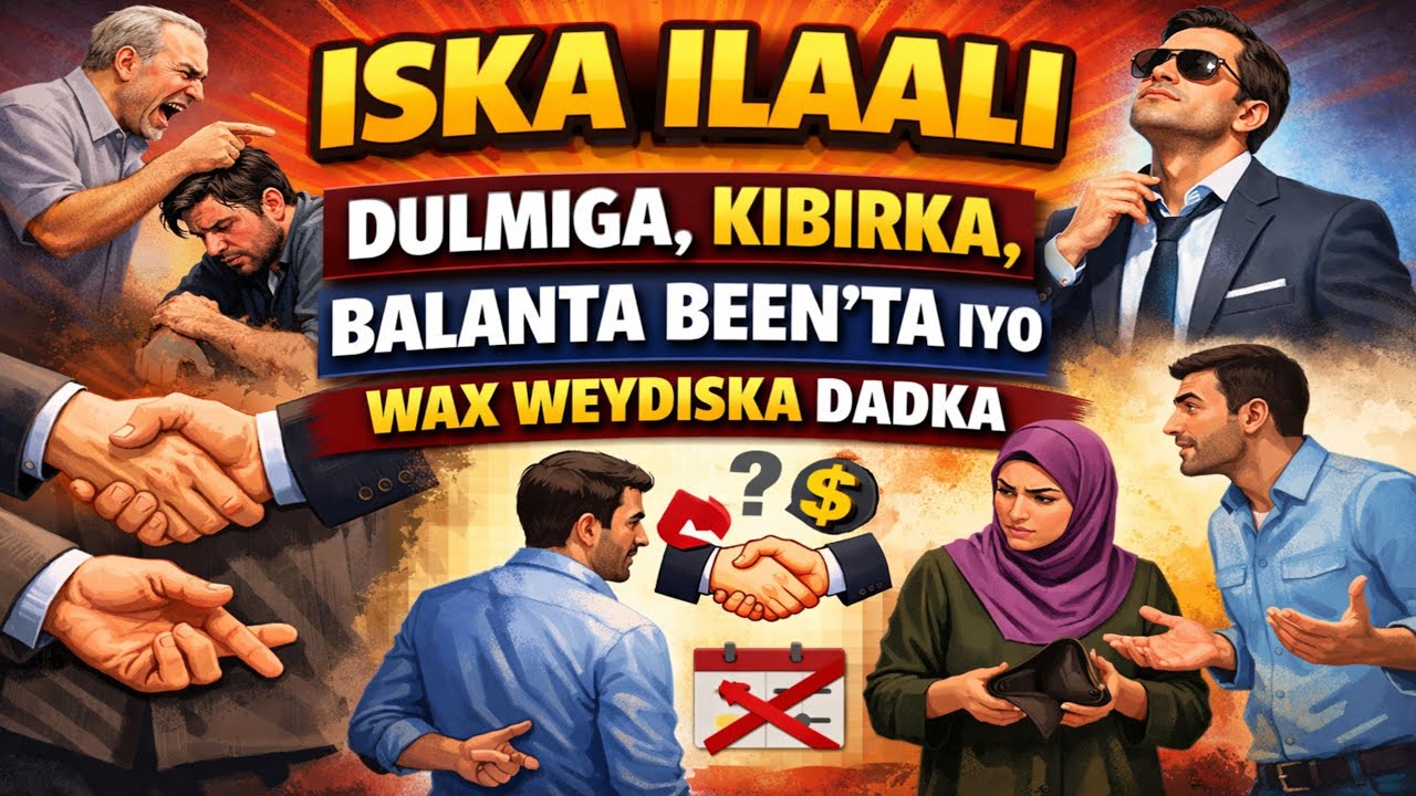 Qodobadaan iska ilaali, " Dulmiga, kibirka, balanta beenta ah iyo in aad dadka wax weydiisato".