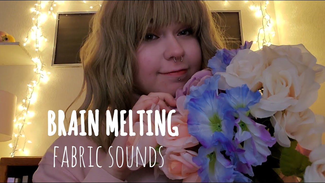 ASMR Brain Melting Fabric Sounds (fake flowers)