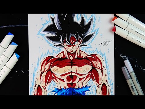 Anime Art - Drawing Goku Ultra Instinct - Dragon Fist - PaintingTube