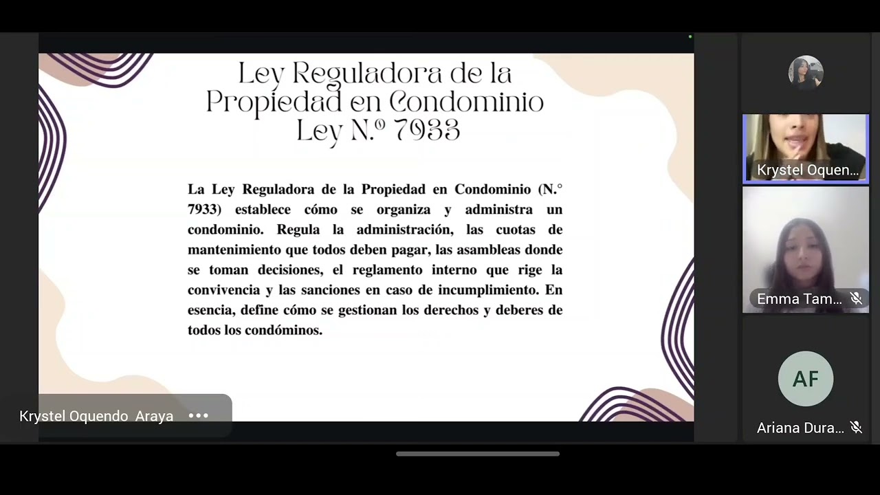 Emma Fernández- Krysteo Oquendo- Ariana Duran, semana 6 Derechos Reales