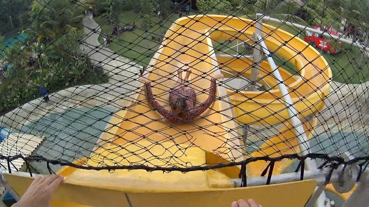 Strange Yellow Water Slide at Jogja Bay Waterpark - YouTube