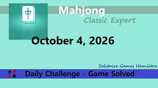 Microsoft Mahjong | Classic Expert - October 4, 2026 | Daily Challenges screenshot 4