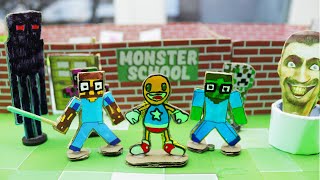 Monster School. Monsters drawing challenge. Kick The Buddy. DIY