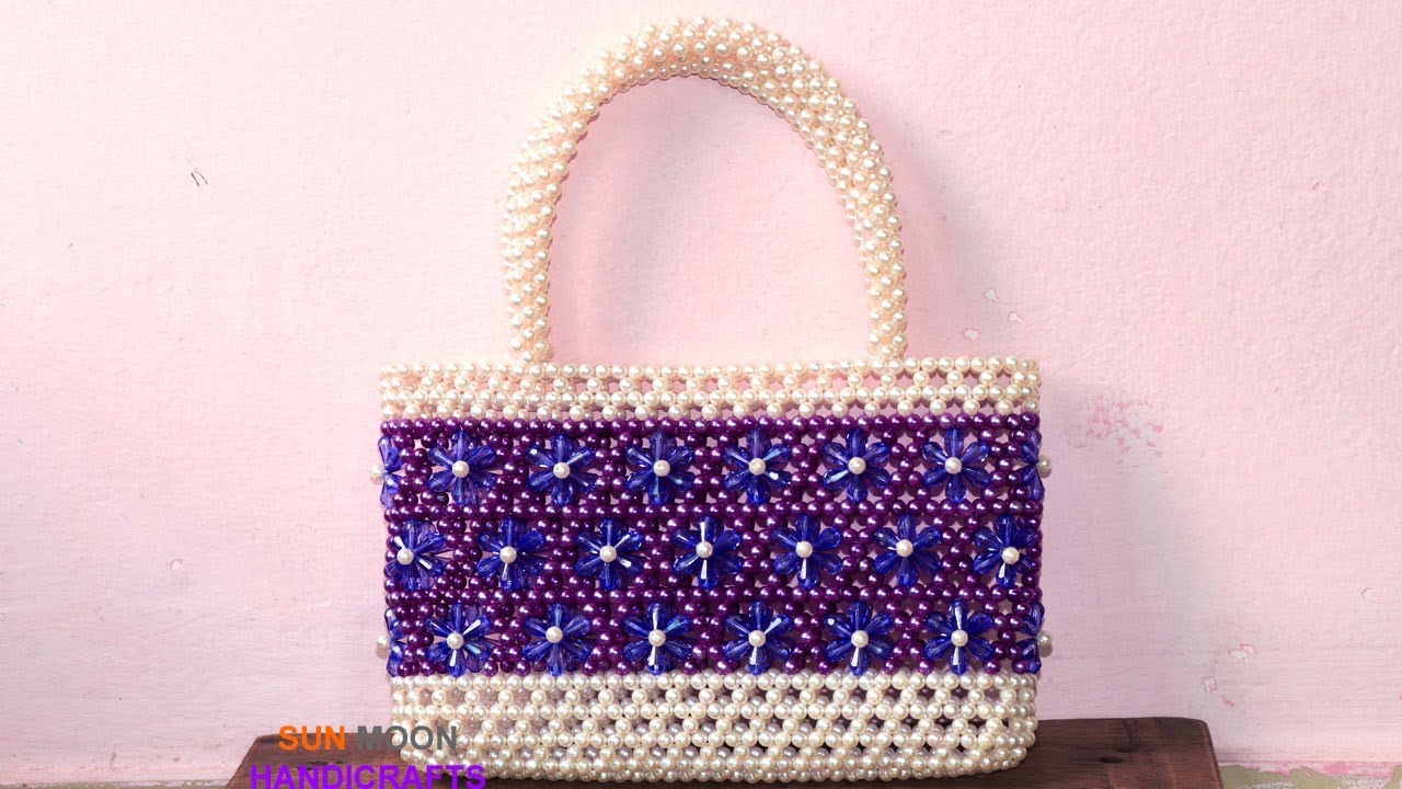 পুতির ব্যাগ/ How to make beaded bag(part-1)/ beaded party bag/ easy hand bag