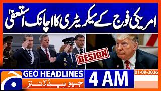 US Army Secretary Dan Driscoll Resigns | 4 AM GEO News Headlines | 1 September 2026