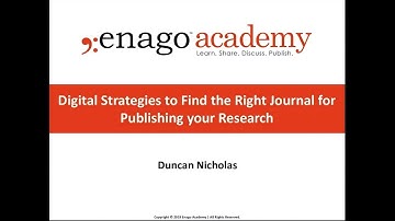 Digital strategies to find the right journal for publishing your research