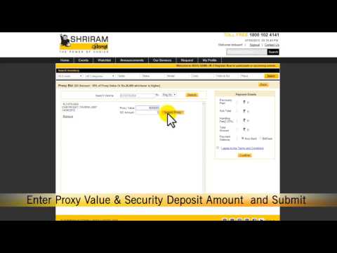 Online Payment – Proxy Bid Submission