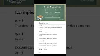 The Golomb Sequence (1965+) - #sequenceandseries #mathematics #algorithms #combinatorics