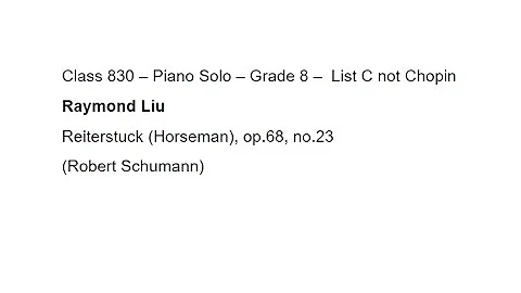 PGTAMF 2022 Piano Class 830 Grade 8 List C Raymond...