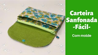 DIY Carteira Sanfonada Fácil - Com Molde - English Subtitles - DIY Accordion Wallet❤️