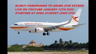 PY/SLM 631 from Paramaribo (SMJP) to Aruba Reina Beatrix airport (TNCA)