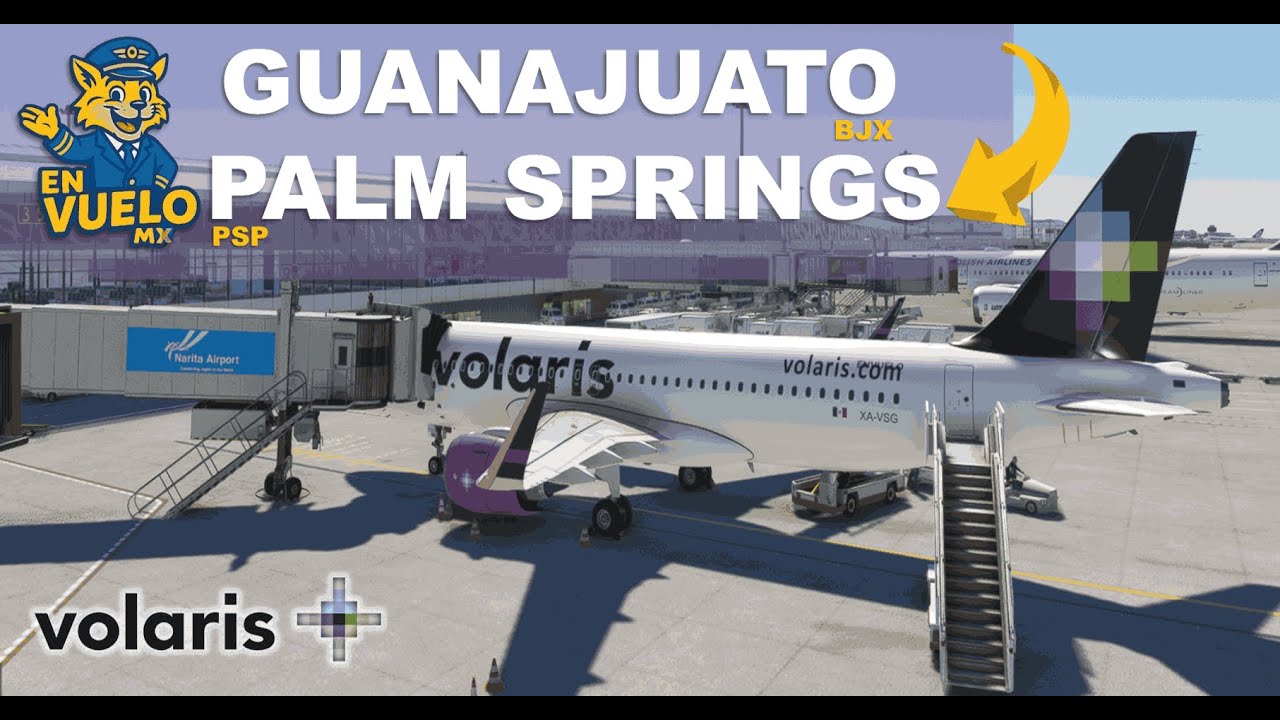 En vuelo: Guanajuato [MMLO] Palm Springs [KPSP] VOI 7748 A32N - YouTube