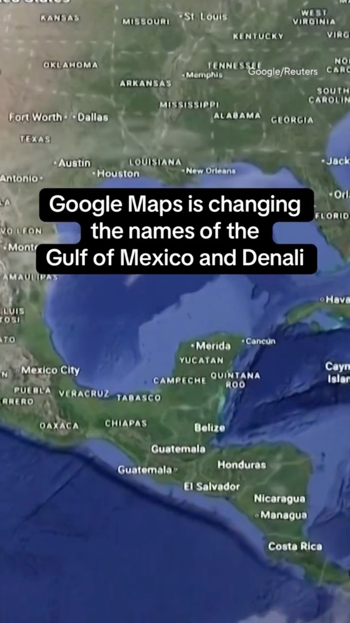 Google Maps changing names of Gulf of Mexico and Denali #shorts