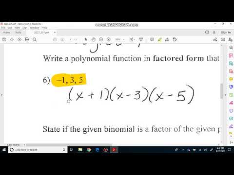 Extra Practice for Unit 2 Test on Polynomials (questions 6 and 7)