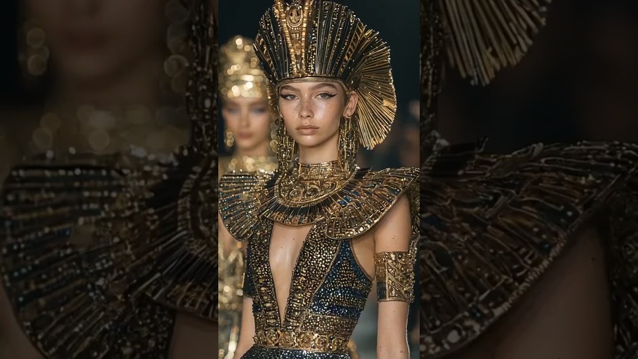 Regal Elegance: Golden Pharaoh-Inspired Fashion 