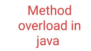 method overload in Java #youtube