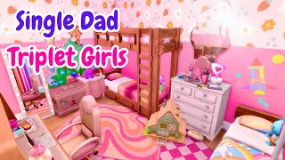 The Sims 4 | Single Dad, Triplet Girls - Speed Build W\/Voice Over (No CC)