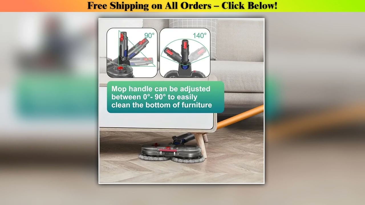 HOT Electric Mop Attachment for Dyson V12 Detect Slim Vacuum Cleaner Mop Attachment with 6 Mop