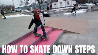 He got this! 🛹 Skateboarding Down The Steps Front Skatepark Twin Cities Minnesota POV
