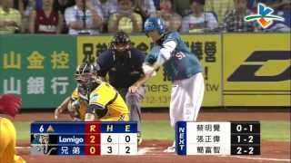 20130601 CPBL 桃猿V.S象 6上 陳鴻文2度3球3振陳雁風